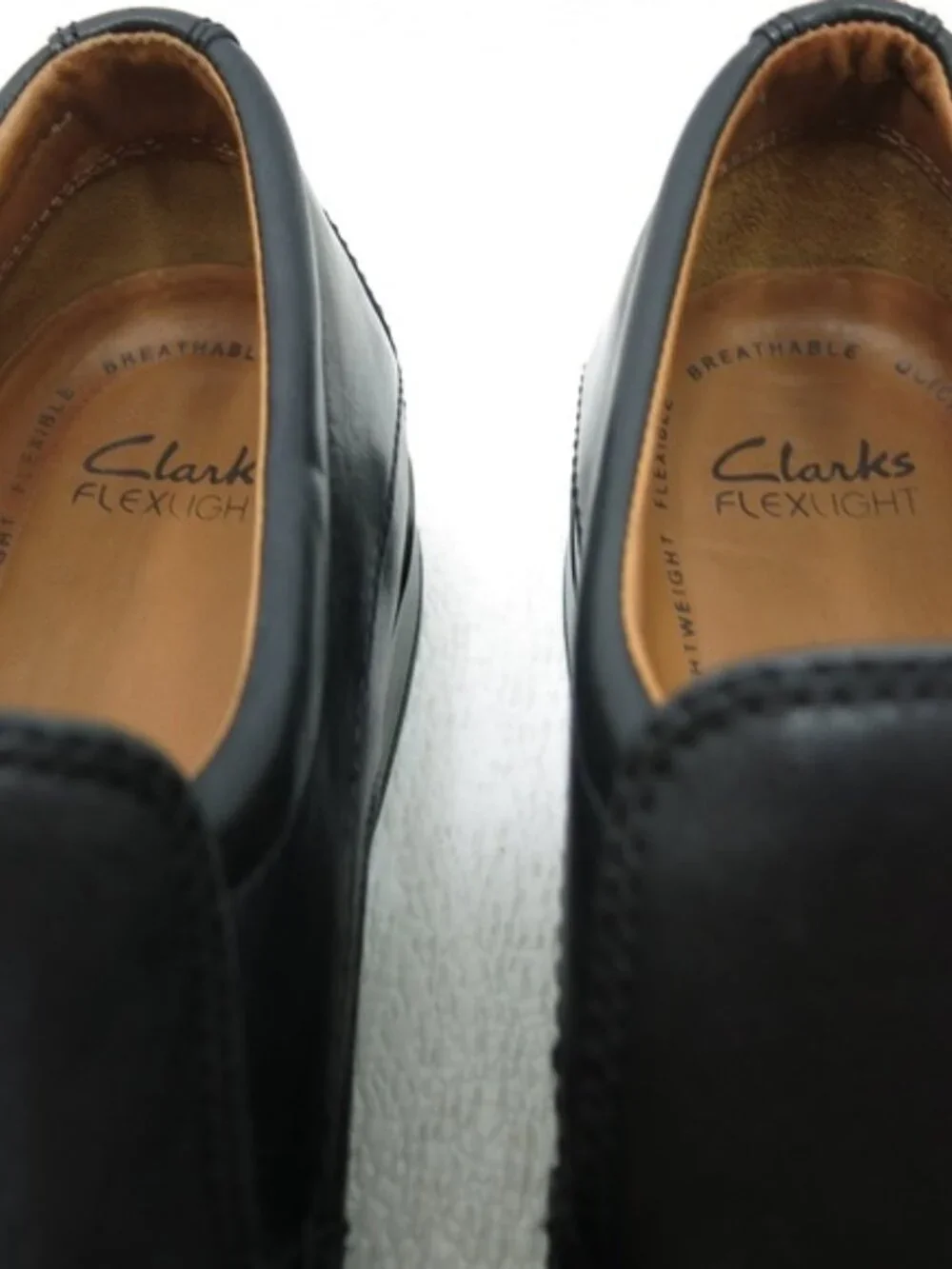 Clarks Flexlight Black Leather Loafers Comfort Dress Footwear Men's Shoes 10 M